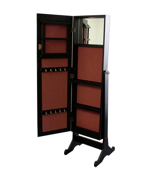 Universal Brown Standing Mirror with Jewelry Storage