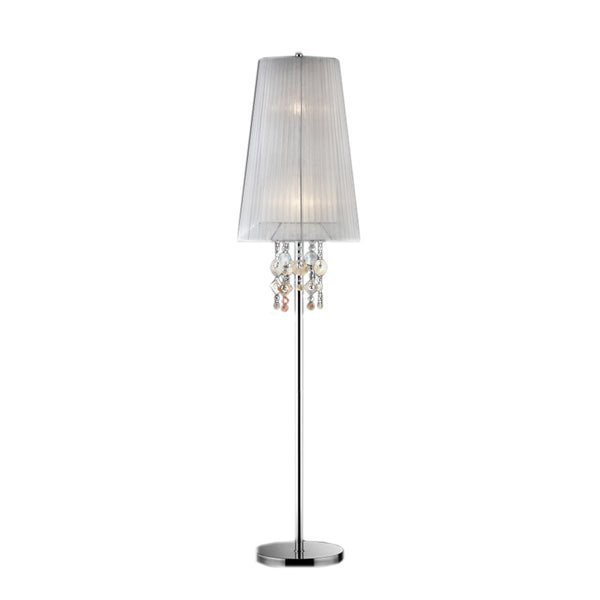 Jewel Silver Floor Lamp with Crystal Accents