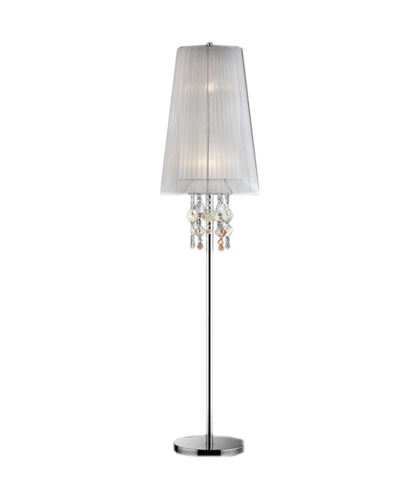 Jewel Silver Floor Lamp with Crystal Accents