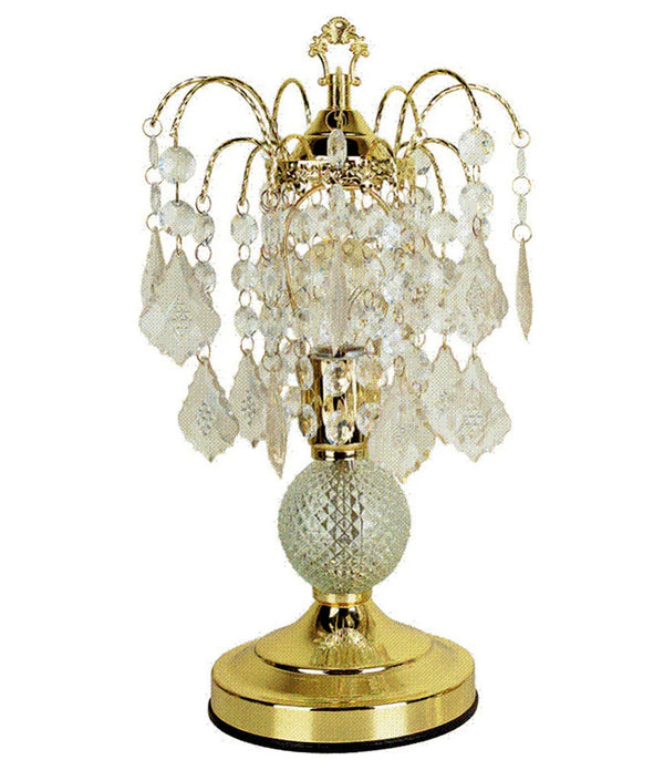 Vintage Gold Glass Chandelier Table Lamp