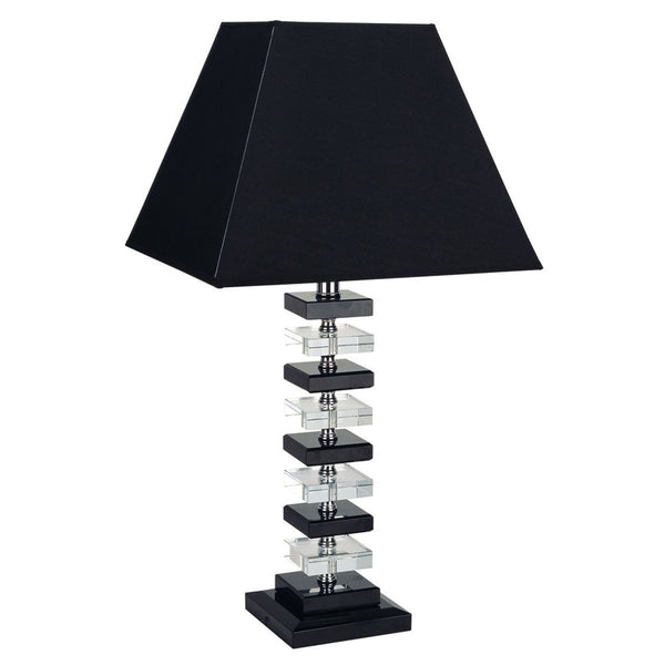 Contempo Black Metal and Crystal Blocks Table Lamp