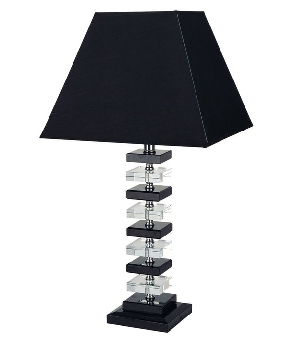 Contempo Black Metal and Crystal Blocks Table Lamp