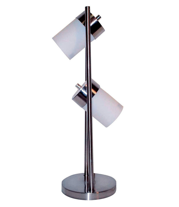 Silver Metal Adjustable Table Lamp with White Acrylic Shades