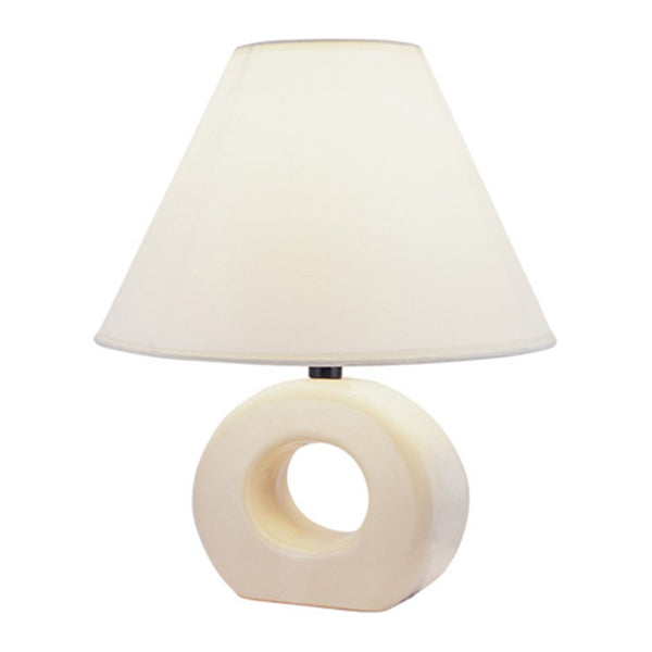 Contempo Geo Circle Beige Certamic Table Lamp