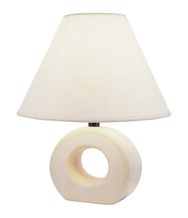 Contempo Geo Circle Beige Certamic Table Lamp