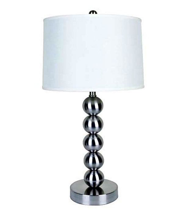 Silver Bauble Table Lamp with White Shade