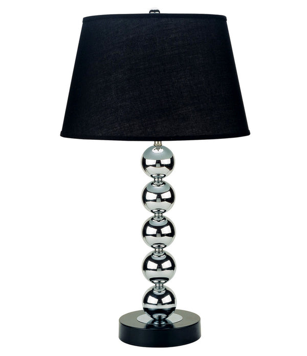 Silver Bauble Table Lamp with Black Shade