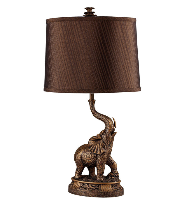 Antiqued Bronze Textured Elephant Table Lamp