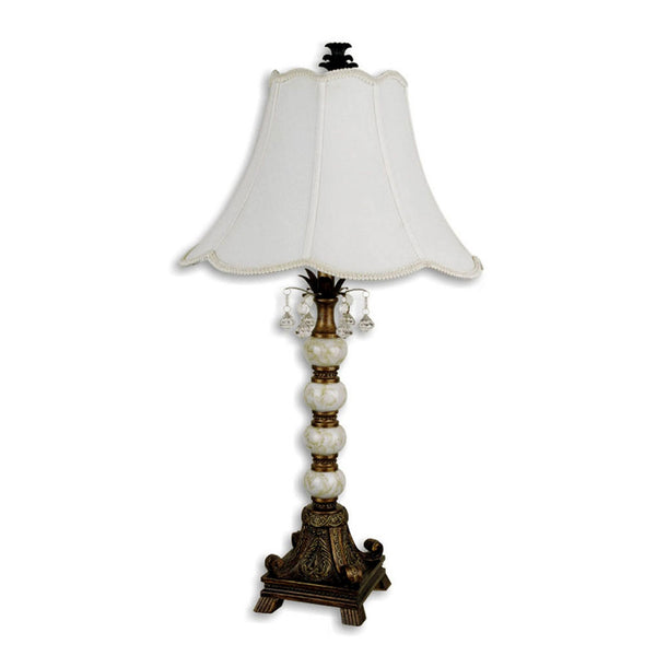 Vintage White and Gold Table Lamp