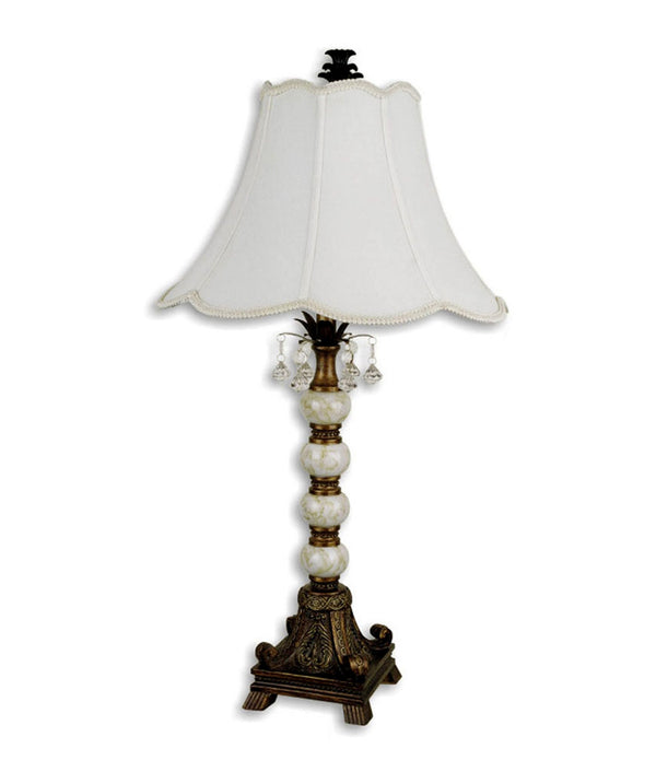 Vintage White and Gold Table Lamp