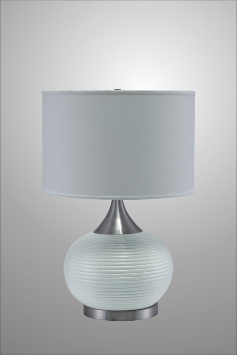 Minimalist White and Silver Table Lamp