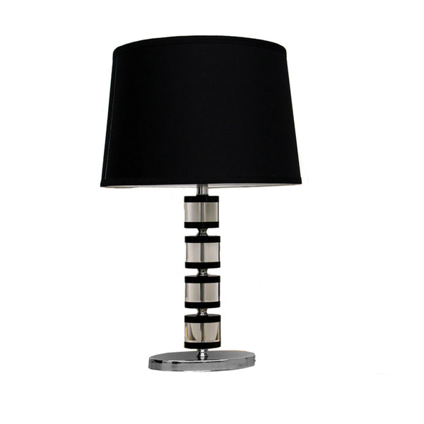 Crystal Stack Table Lamp with Black Fabric Shade