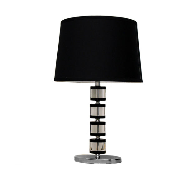 Crystal Stack Table Lamp with Black Fabric Shade