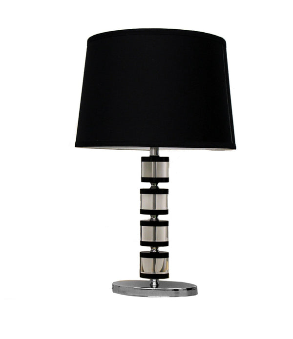 Crystal Stack Table Lamp with Black Fabric Shade