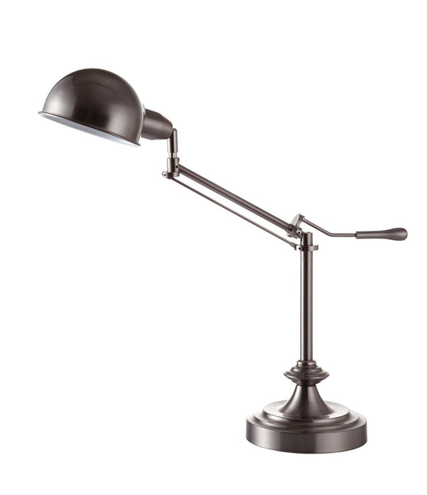 Silver Metal Swing Arm Table Lamp