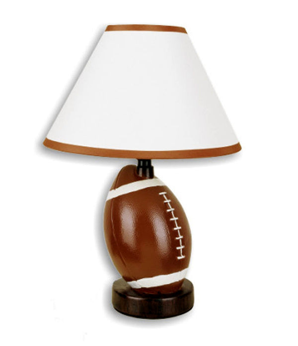 Football Shaped Table Lamp with White Shade