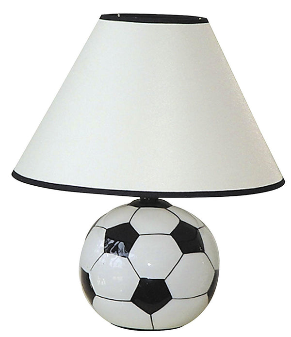 Soccer Shaped Table Lamp with White Shade