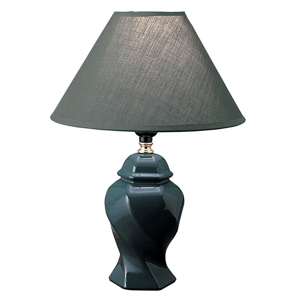 Dark Green Urn Shaped Table Lamp