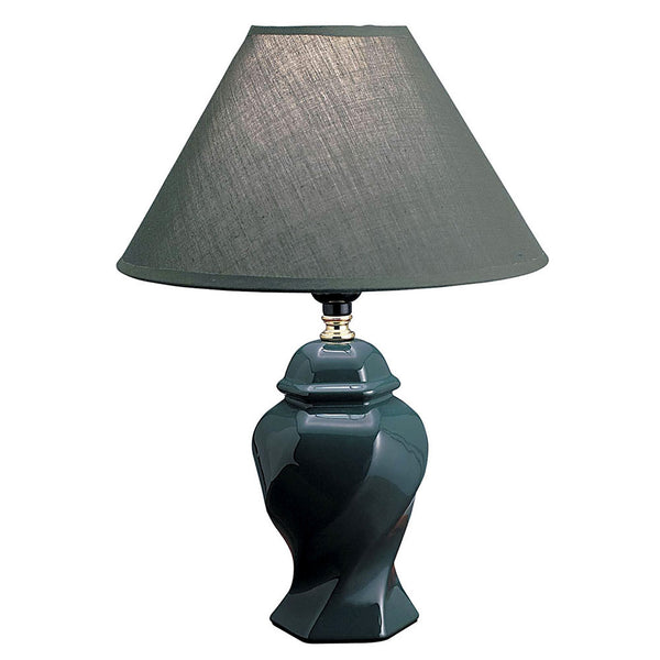 Dark Green Urn Shaped Table Lamp