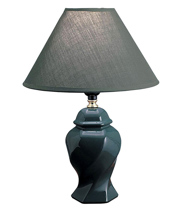 Dark Green Urn Shaped Table Lamp