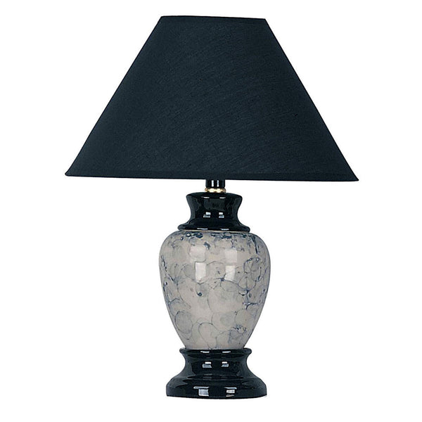 Navy Blue Marbled Ceramic Table Lamp