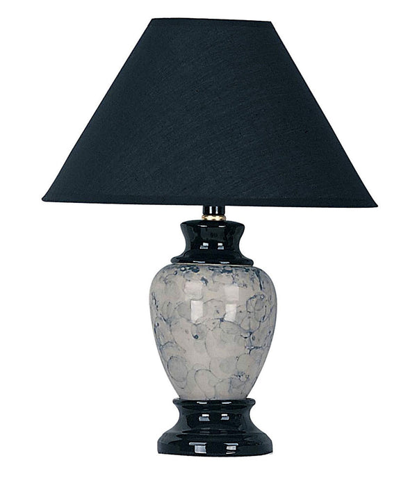 Navy Blue Marbled Ceramic Table Lamp