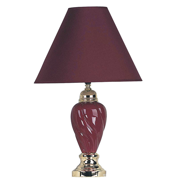 Gold and Magenta Table Lamp with Magenta Shade