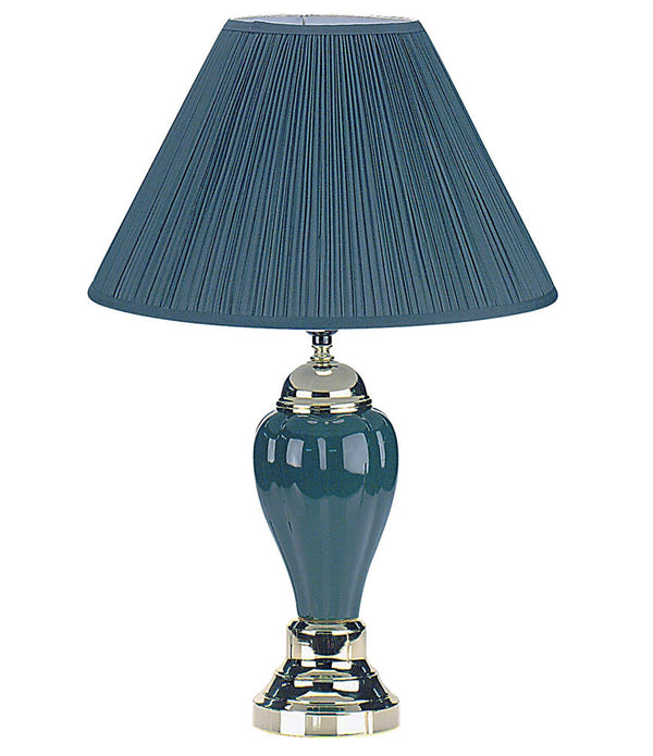 Silver and Teal Table Lamp with Teal Shade