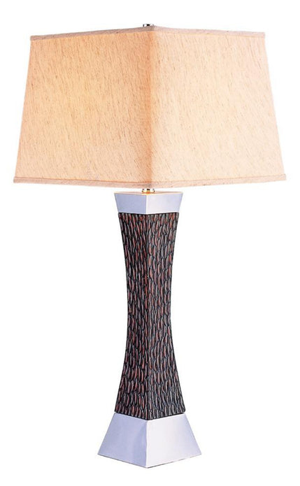 Textured Dark Brown Metal Table Lamp