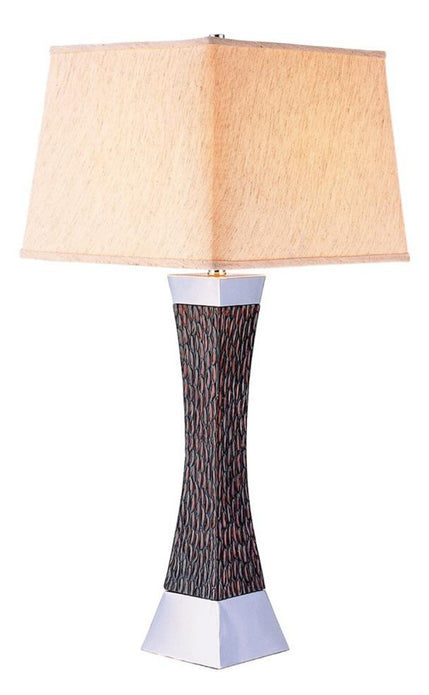 Textured Dark Brown Metal Table Lamp