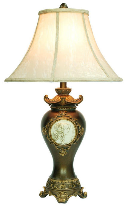 Classical Greek Style Table Lamp with Espresso Brown Finish