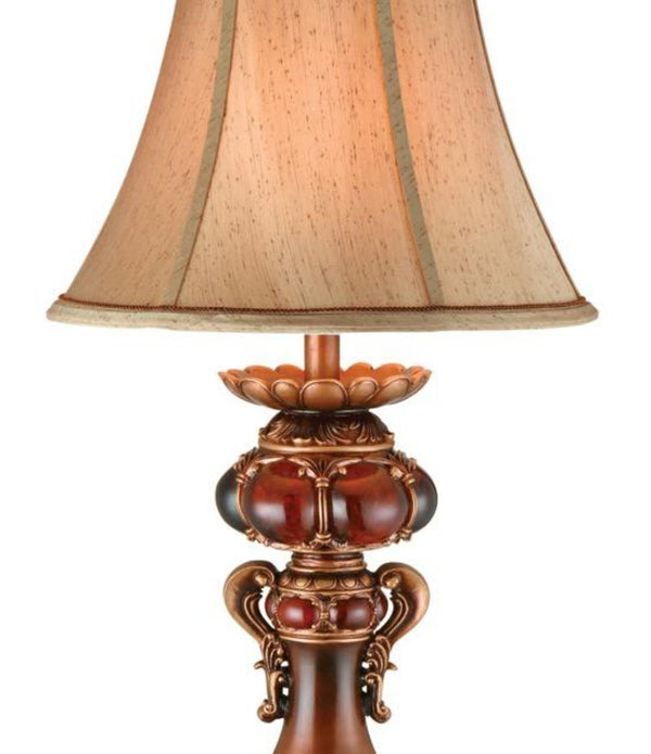 Antique Inspired Table Lamp with Linen Lamp Shade