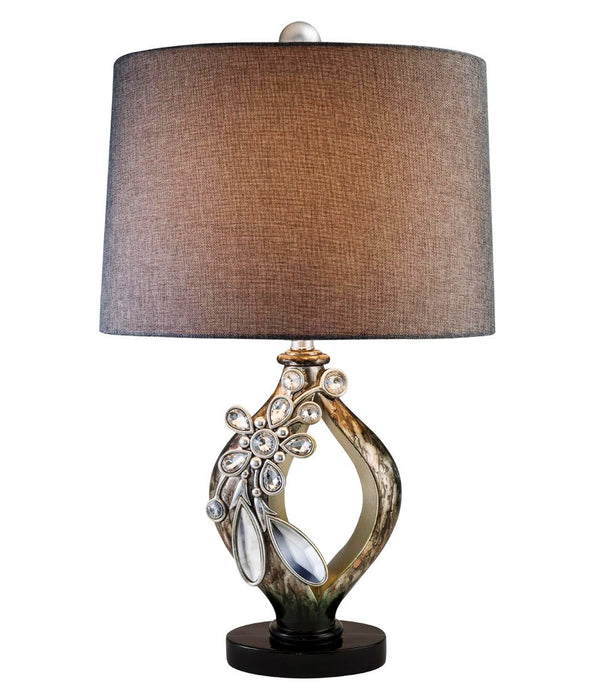 Brown and Gold Faux Crystal Glam Accent Table Lamp