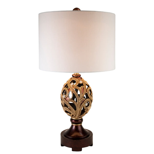 Aged and Antiqued Mahogany Table Lamp