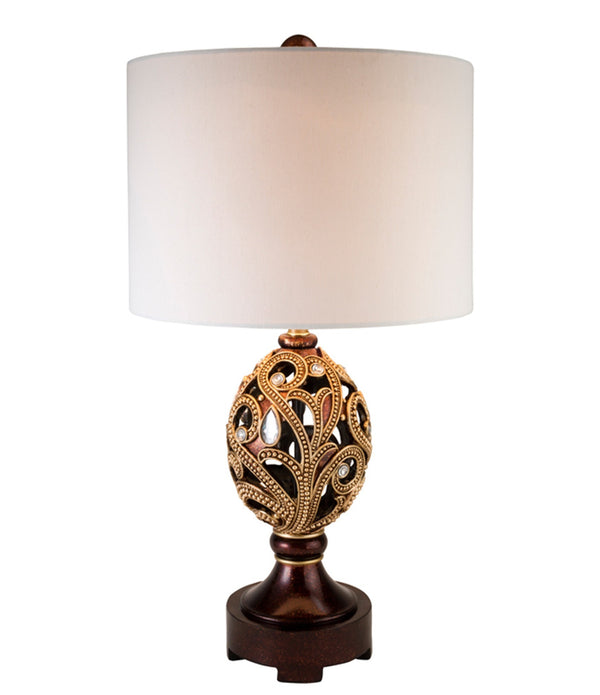 Aged and Antiqued Mahogany Table Lamp