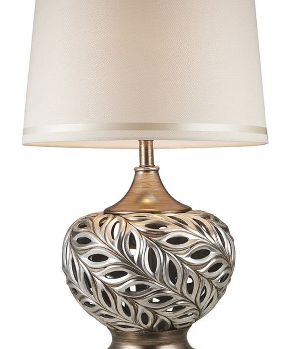 Silver Open Ovals Design Table Lamp