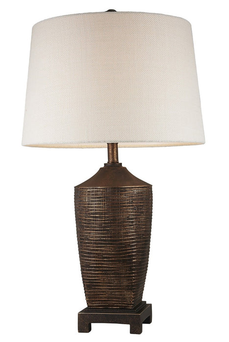 Fantastic Rustic Ribbed Bronze Table Lamp