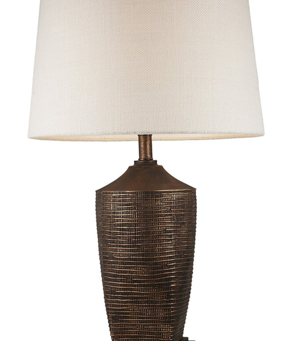 Fantastic Rustic Ribbed Bronze Table Lamp