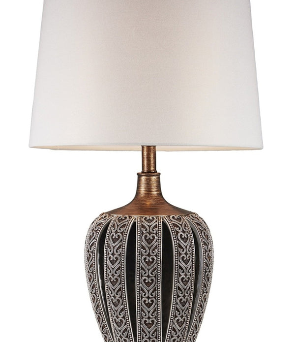 Primo Tall Brown Table Lamp with White Lamp Shade