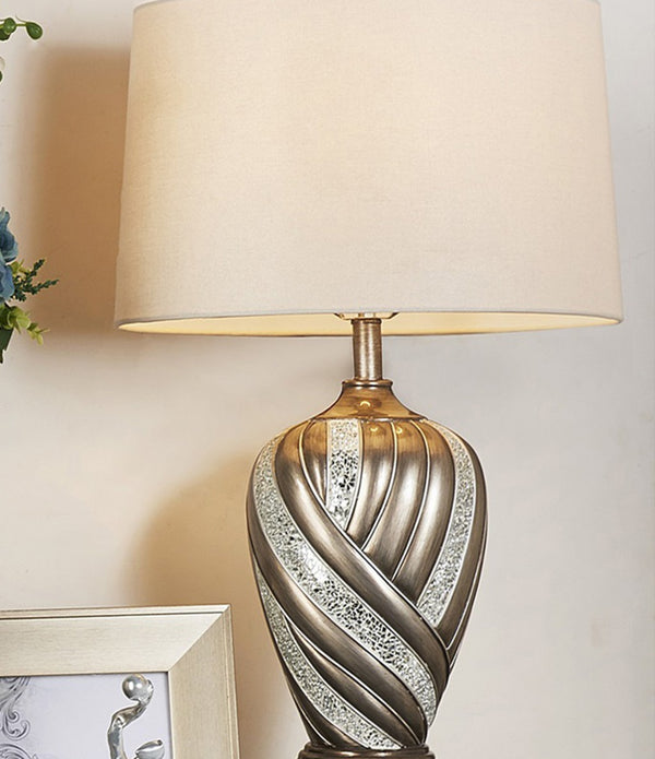 Primo Tall Silver Swirl Pattern Table Lamp