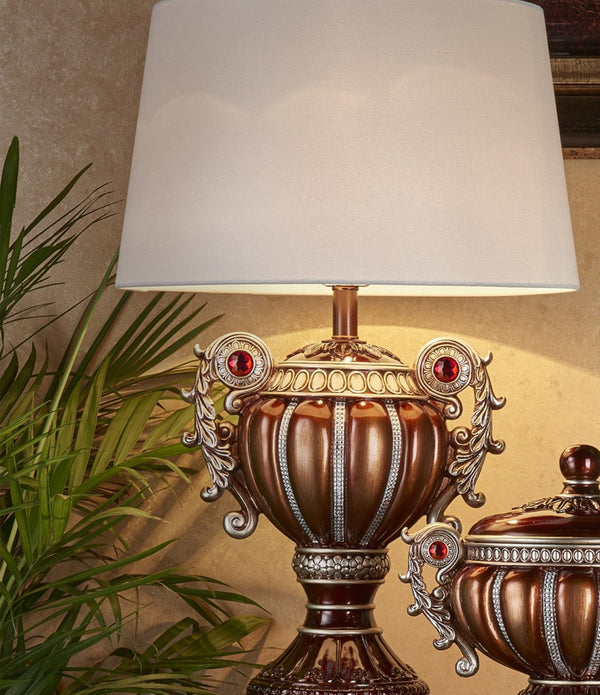 Tall Bronze Urn Shaped Table Lamp