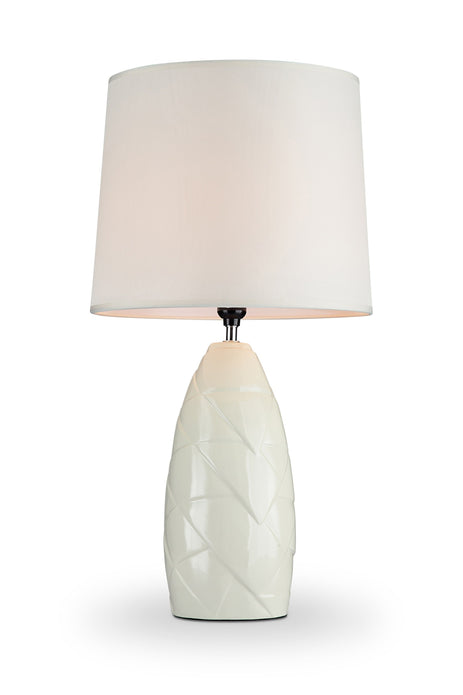 Modern White Overlapping Geo Ceramic Table Lamp