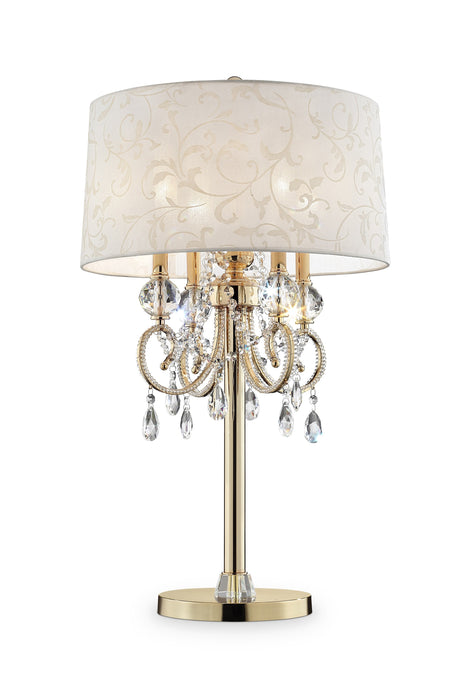 Stunning Brass Gold Finish Table Lamp with Crystal Accents