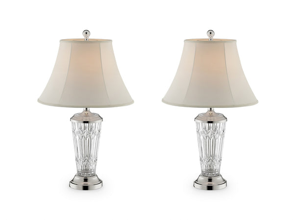 Set of Two Ornamental Glass Table Lamps