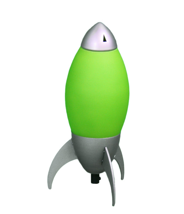 Green and Silver Rocket Shaped Table Lamp