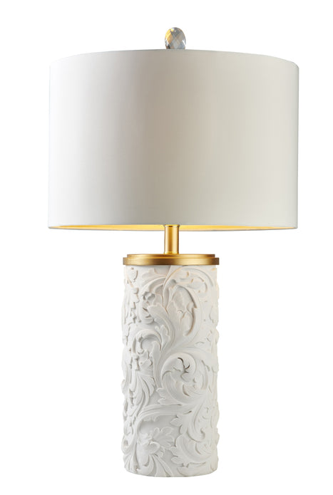 White and Gold Carved Table Lamp