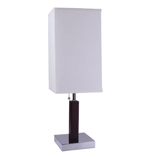 Minimalist White and Brown Tall Table Lamp