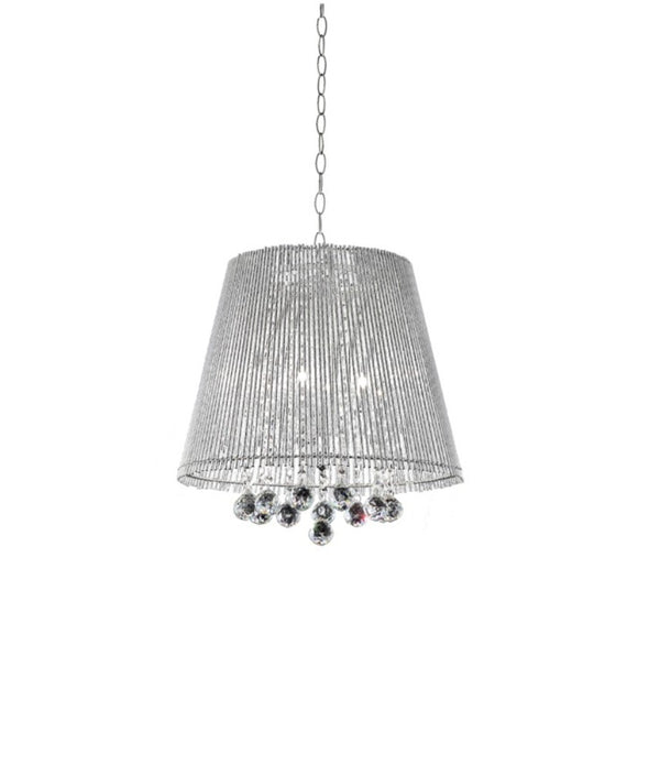 Dreamy Silver Ceiling Lamp with Crystal Accents