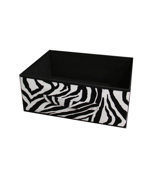 Zebra Black and White Rolling Six Drawer Tower Organizer