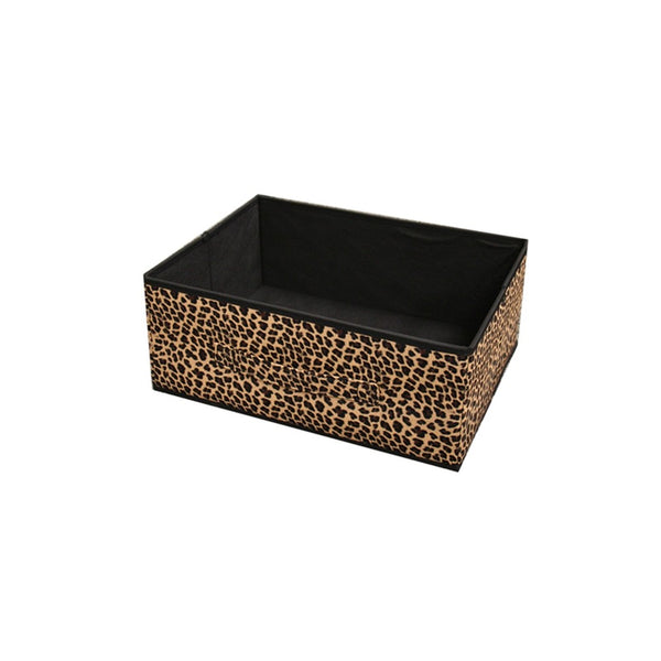 Cheetah Black and Brown Rolling Six Drawer Tower Organizer